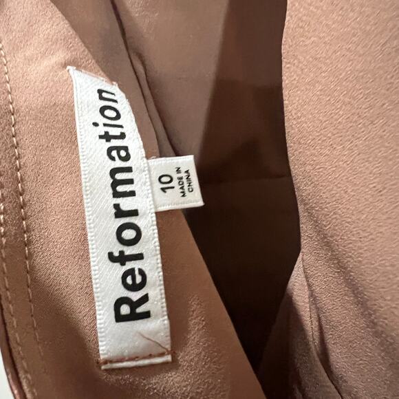 Reformation Women's Wyn Silk Maxi Dress Praline Size 10 NWT - Picture 8 of 9